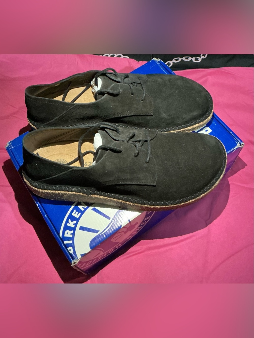 Birkenstock Black Suede Chukka Lace-Up Shoes UK 42
